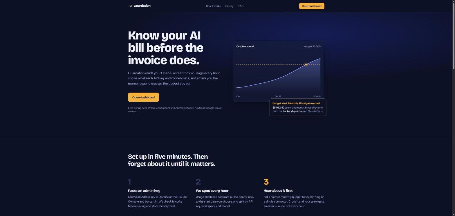 Guardation – monitoring útraty za AI API